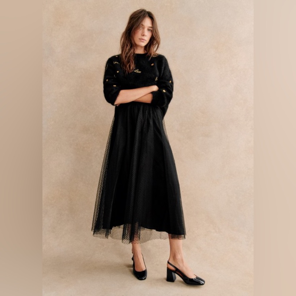 Sézane black on black Masha (current) NWT 38/6